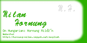 milan hornung business card